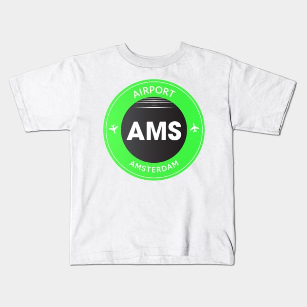 Amsterdam green Kids T-Shirt by Woohoo